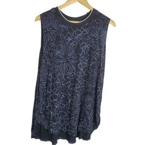 2X Joe Fresh Sleeveless Floral High Neck Top